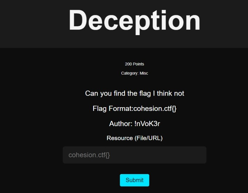 Miscellaneous Challenges – Cohesion Writeup 8 Miscellaneous Challenges – Cohesion Writeup 4