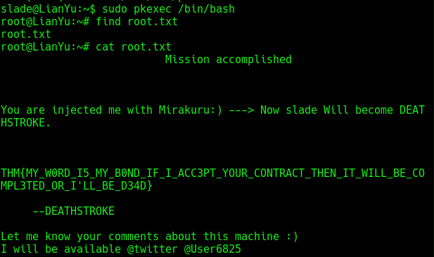 Lian_Yu: TryHackme Walkthrough 26 GTFO bins
