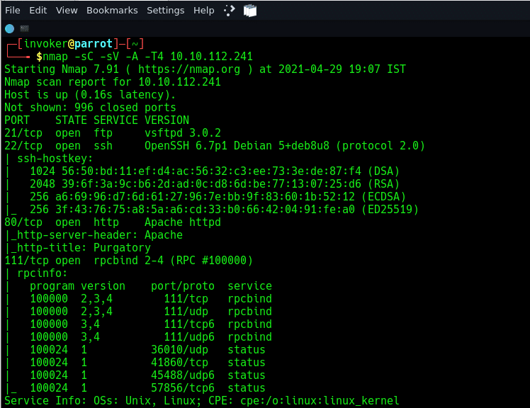 Lian_Yu: TryHackme Walkthrough 3 Nmap Scan